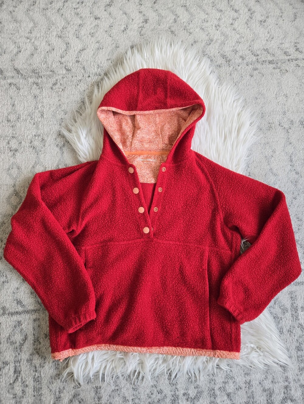 Outdoor Voices Red Megafleece Pullover Hoodie